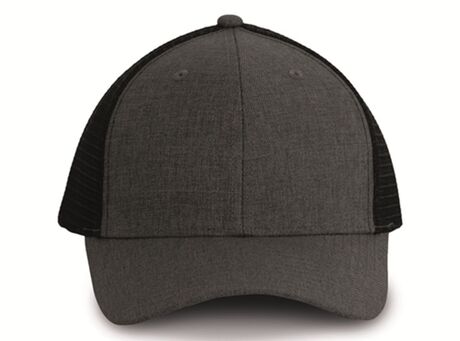 Casquette urban trucker 6 panneaux - KP142 - gris steel heather et noir