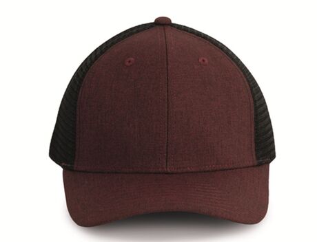 Casquette urban trucker 6 panneaux - KP142 - rouge tawny port heather et noir