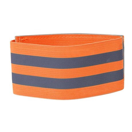 Brassard élastique - 2 bandes réfléchissantes - taille unique - orange fluo