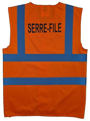 Gilet de sécurité - Marquage au dos Serre-File - orange