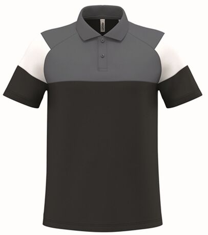 Polo d'entraînement - Unisexe - PA4032 - noir et gris sporty