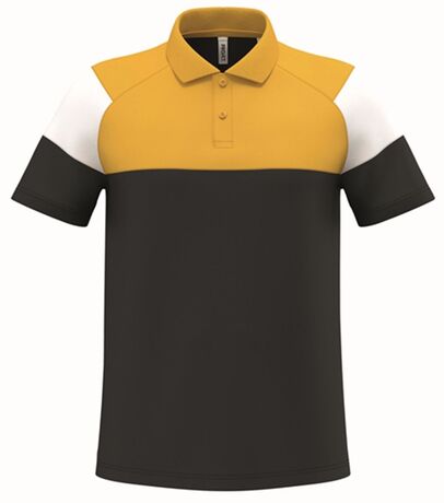 Polo d'entraînement - Unisexe - PA4032 - noir et jaune sporty