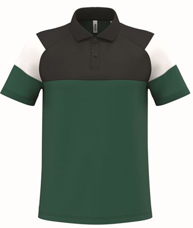 Polo d'entraînement - Unisexe - PA4032 - vert foncé et noir