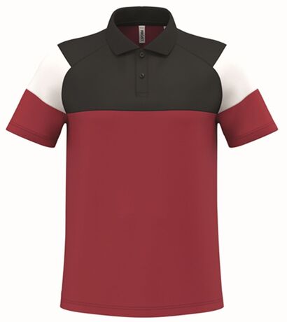 Polo d'entraînement - Unisexe - PA4032 - rouge sporty et noir