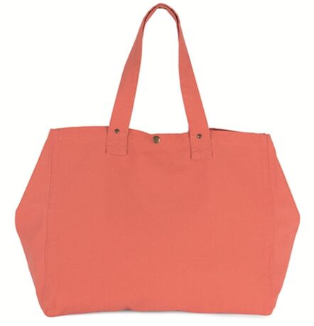 Sac shopping en coton délavé - KI3208 - orange rose corail