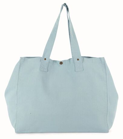 Sac shopping en coton délavé - KI3208 - bleu dream