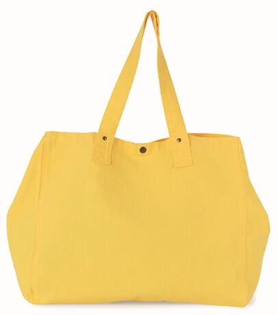Sac shopping en coton délavé - KI3208 - jaune lemon zest