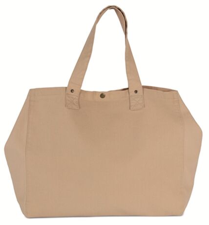 Sac shopping en coton délavé - KI3208 - orange clair pêche