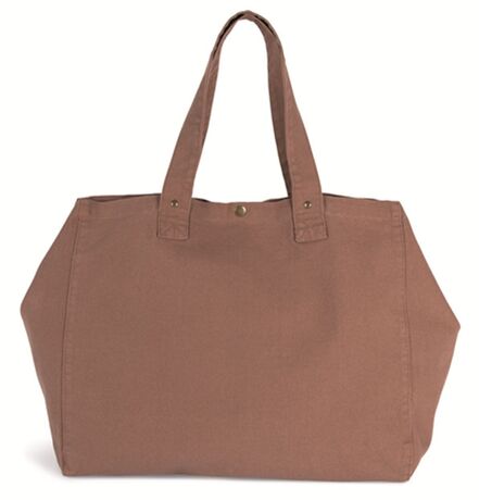 Sac shopping en coton délavé - KI3208 - marron santal