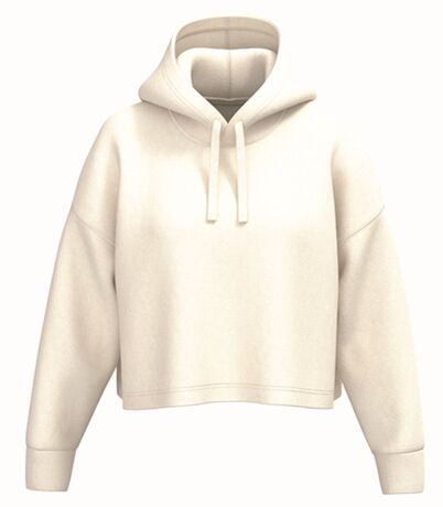 Sweat à capuche crop - Femme - blanc cassé coconut milk
