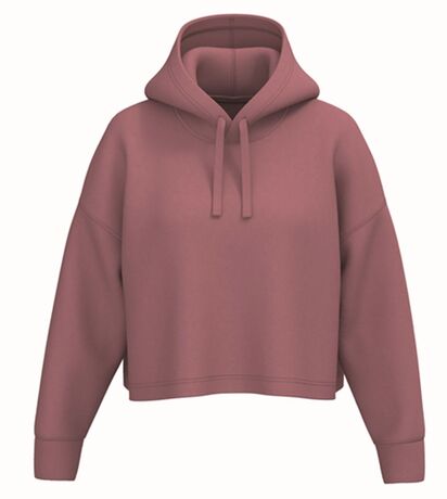 Sweat à capuche crop - Femme - rose antique