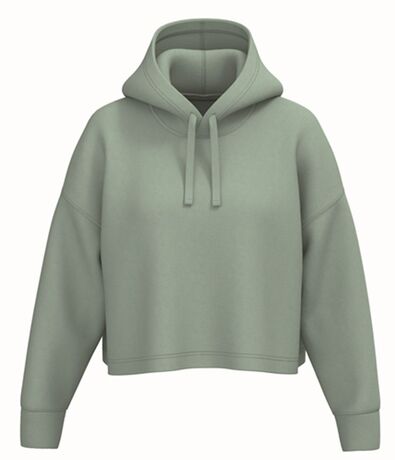 Sweat à capuche crop - Femme - vert amande