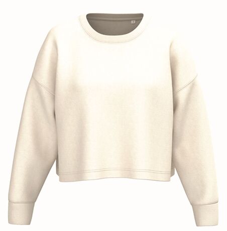 Sweat crop col rond - Femme - blanc cassé coconut milk