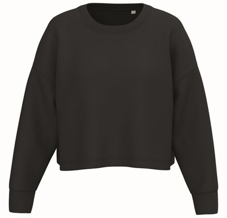 Sweat crop col rond - Femme - noir