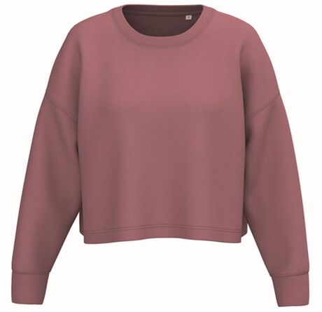 Sweat crop col rond - Femme - rose antique