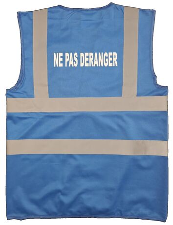 Gilet de sécurité - Marquage au dos NE PAS DERANGER - bleu roi