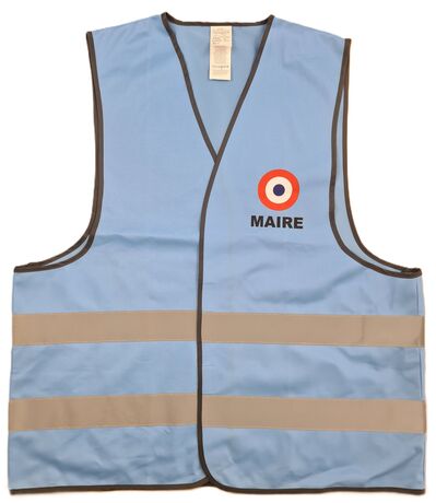 Gilet de sécurité - chasuble bleu ciel - MAIRE - cocarde bleu blanc rouge