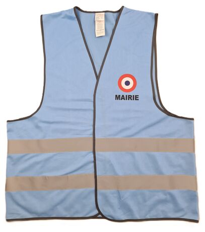 Gilet de sécurité - chasuble bleu ciel - MAIRIE - cocarde bleu blanc rouge