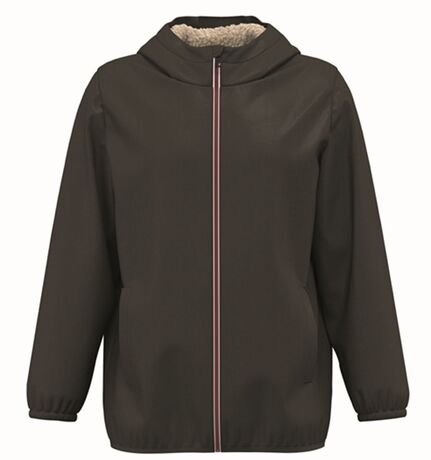Veste coupe vent doublée sherpa - Unisexe - vert kaki foncé