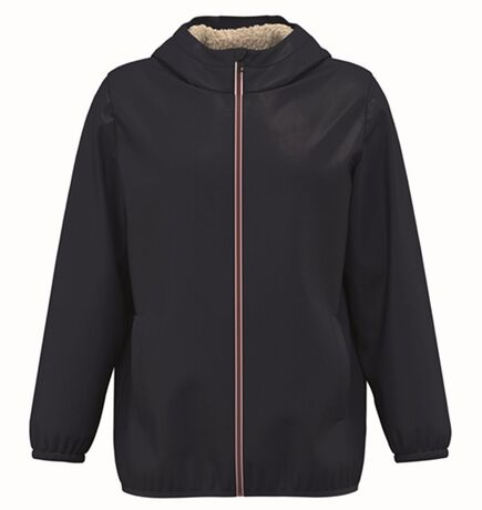 Veste coupe vent doublée sherpa - Unisexe - bleu marine
