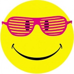 T-shirt femme manches courtes - Smiley néon fluo lunettes - 12624