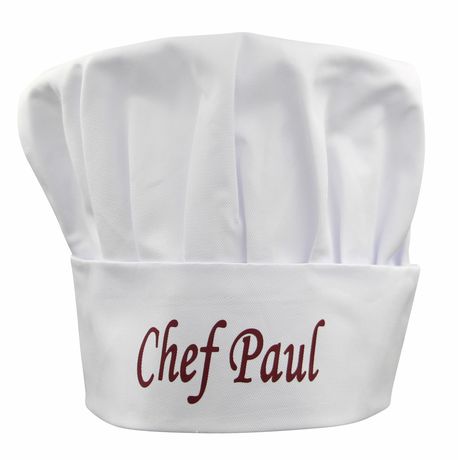 Toque De Chef Personnalisable Avec Nom Brodé - Pour Adulte Et Enfant - 100% Coton - Idéale Restaurant, école Culinaire, Cadeau - 9