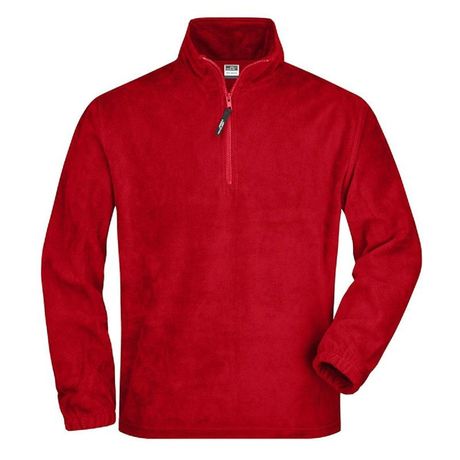 Sweat polaire col zippé homme - JN043 - rouge