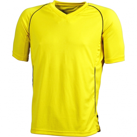 T-shirt polyester ENFANT col V Maillot Football - JN386K - jaune