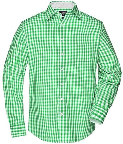 Chemise à manches longues pour homme - Style décontracté - Imprimé à carreaux, Vert, L Chemise à manches longues pour homme - Style décontracté - Imprimé à carreaux, Vert, L