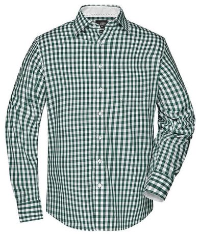 Chemise Popeline Carreaux Marron et Vert Chemise Popeline Carreaux Marron et Vert