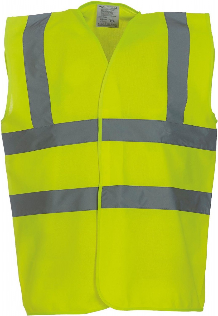 Gilets De Sécurité Haute Visibilité - Lot De 4, Jaune Fluo Avec Bandes Réfléchissantes 360° - Taille Unique - 14