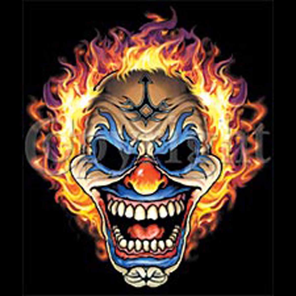 Debardeur Homme Tete De Mort Clown Flammes Skull 9103 Debardeur Homme Tete De Mort Clown Flammes Skull 9103