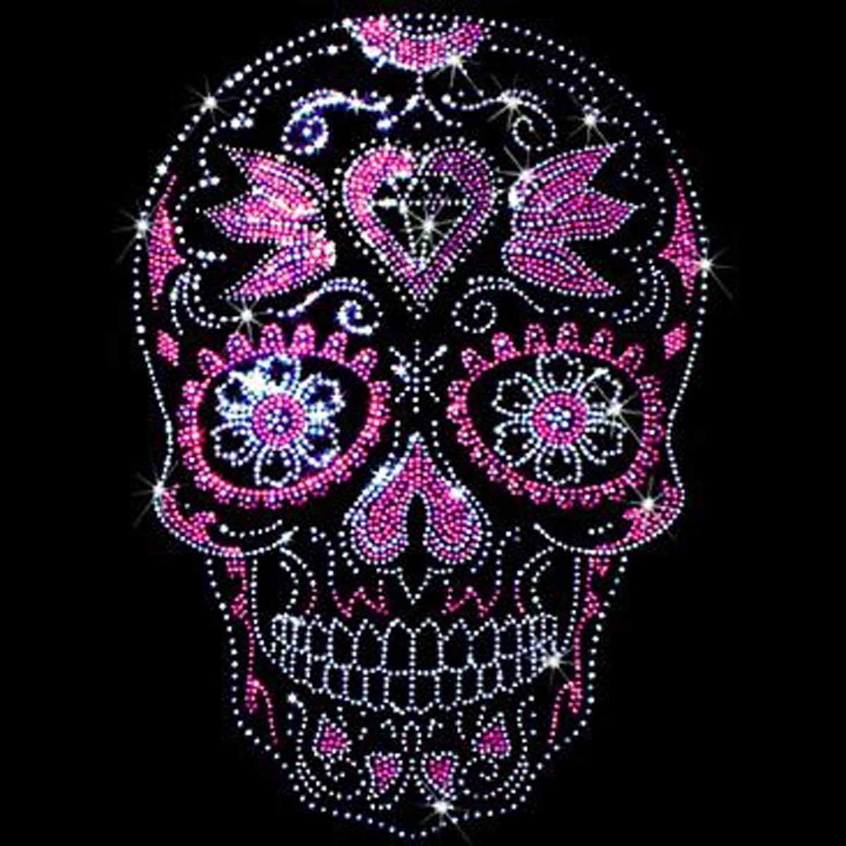 T Shirt Femme Tete De Mort Strass Rhinestone T Shirt Femme Tete De Mort Strass Rhinestone