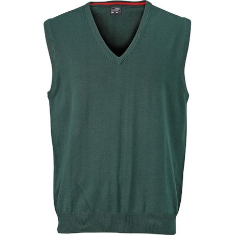 Débardeur Homme Tricoté Sans Manches - Col V, Motif Losanges - 100% Acrylique, Tailles S à 5XL