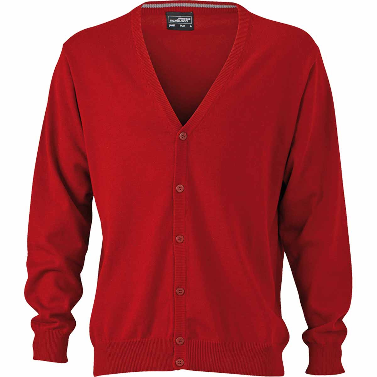 Gilet boutonné cardigan  - HOMME - JN661 - rouge bordeau