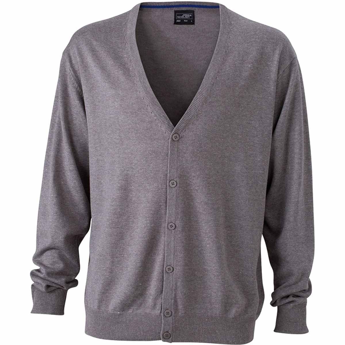 Gilet boutonné cardigan  - HOMME - JN661 - gris chiné