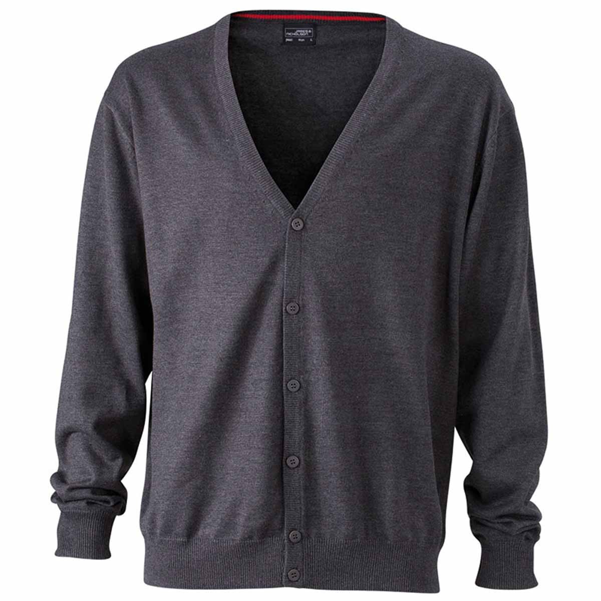 Gilet boutonné cardigan - HOMME - JN661 - gris anthracite