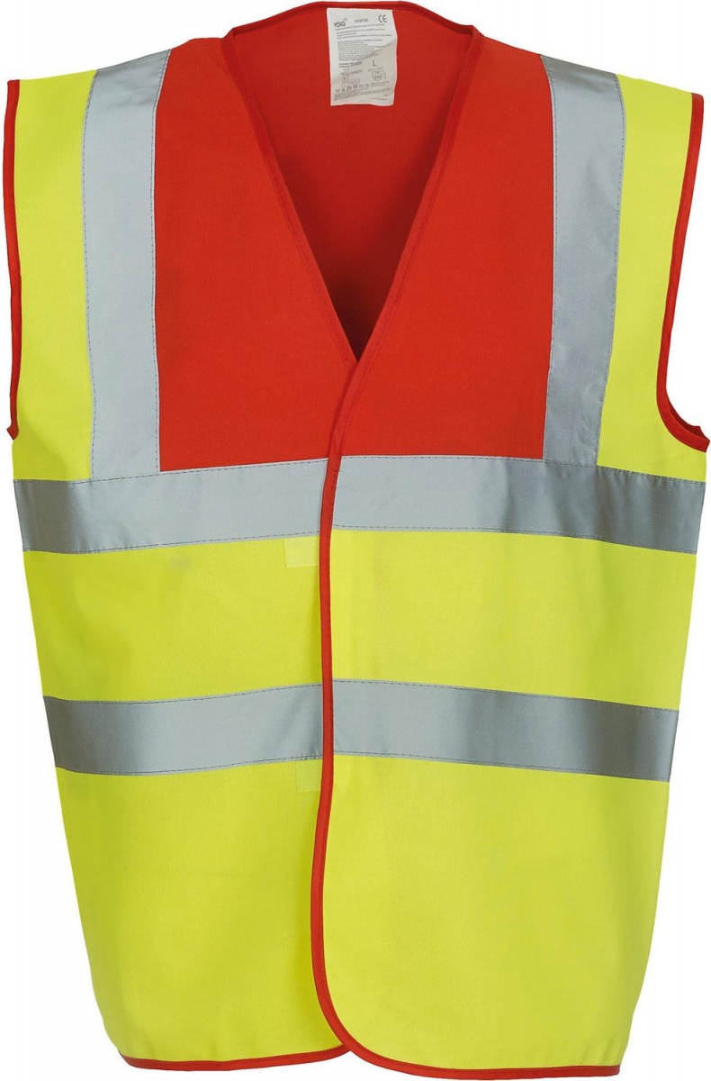 Gilet De Sécurité Sapeurs-pompiers – Jaune/rouge, Marquage Dos, Bandes Réfléchissantes, Tailles M à 3XL