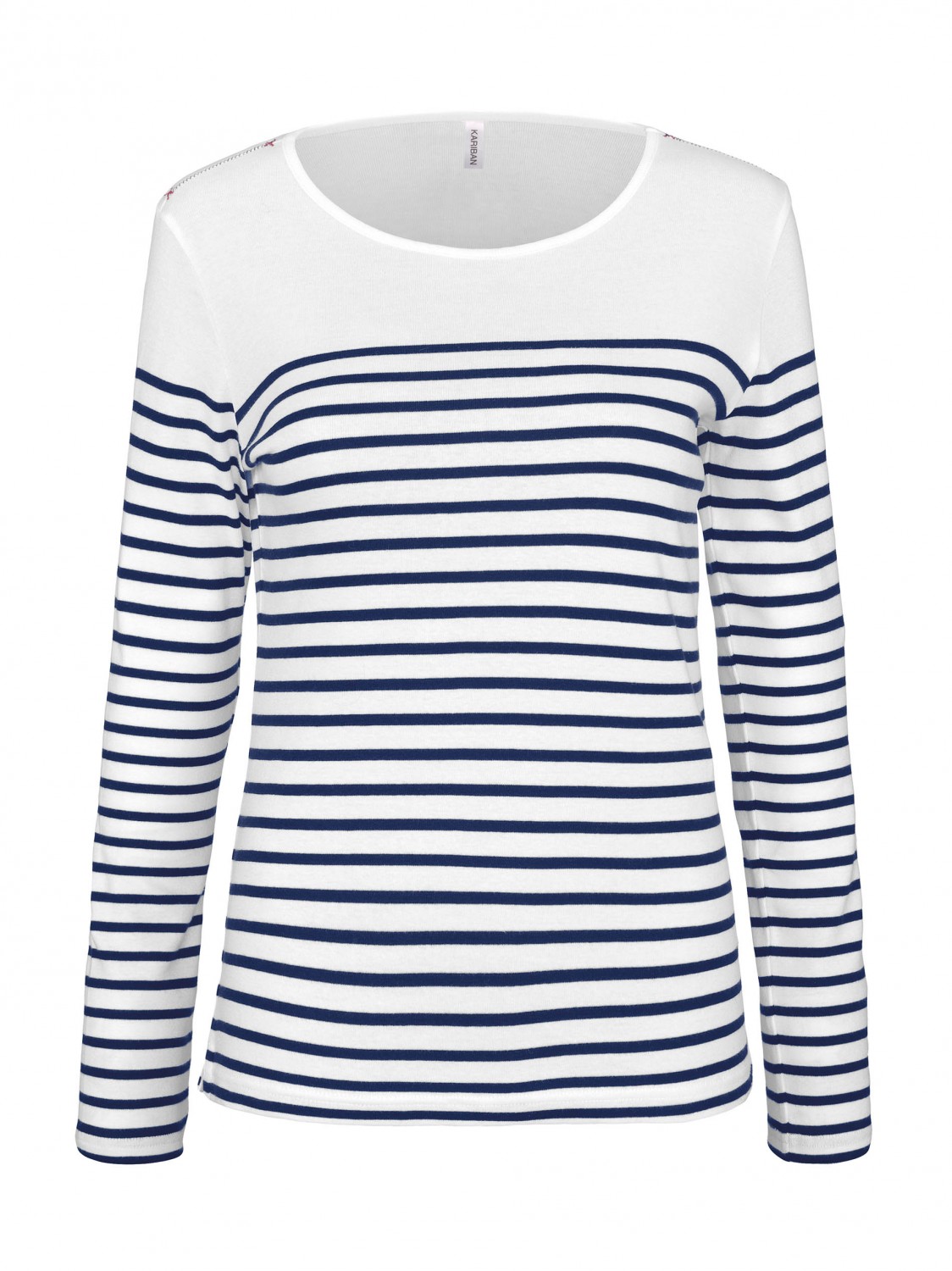 MARINIERE PECHEUR FEMME MANCHES LONGUES BLANC/ROUGE T.M Alciumpeche MARINIERE PECHEUR FEMME MANCHES LONGUES BLANC/ROUGE T.M Alciumpeche