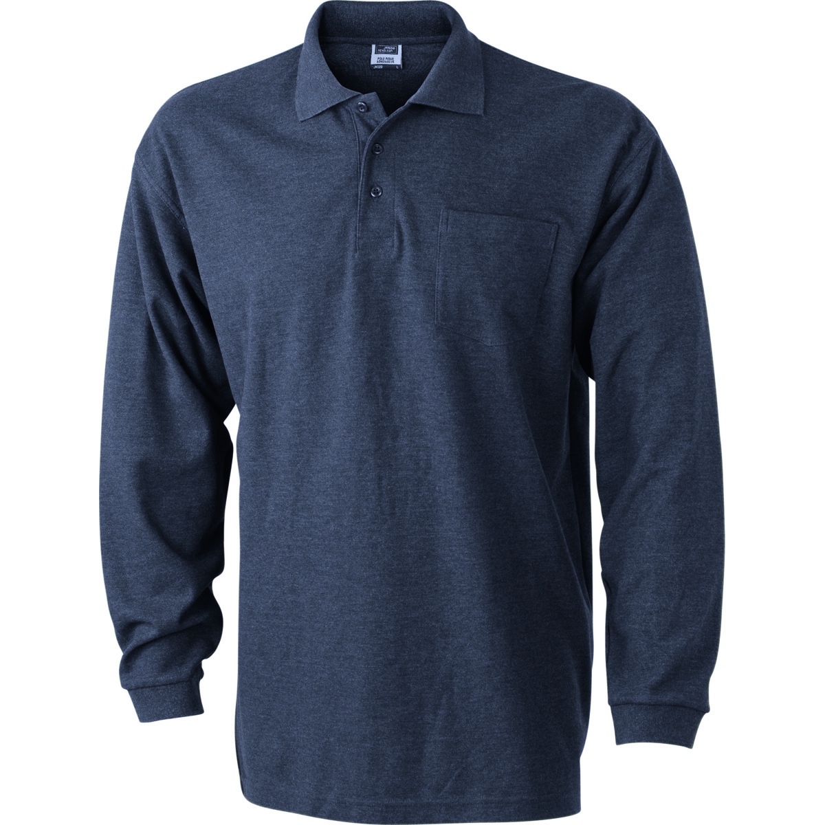 Polo homme manches longues et poche poitrine Polo homme manches longues et poche poitrine