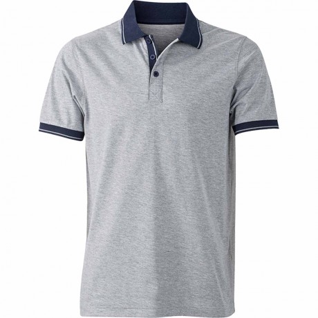Polo homme mélange - JN706 - gris chiné