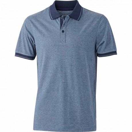Polo homme mélange - JN706 - bleu marine
