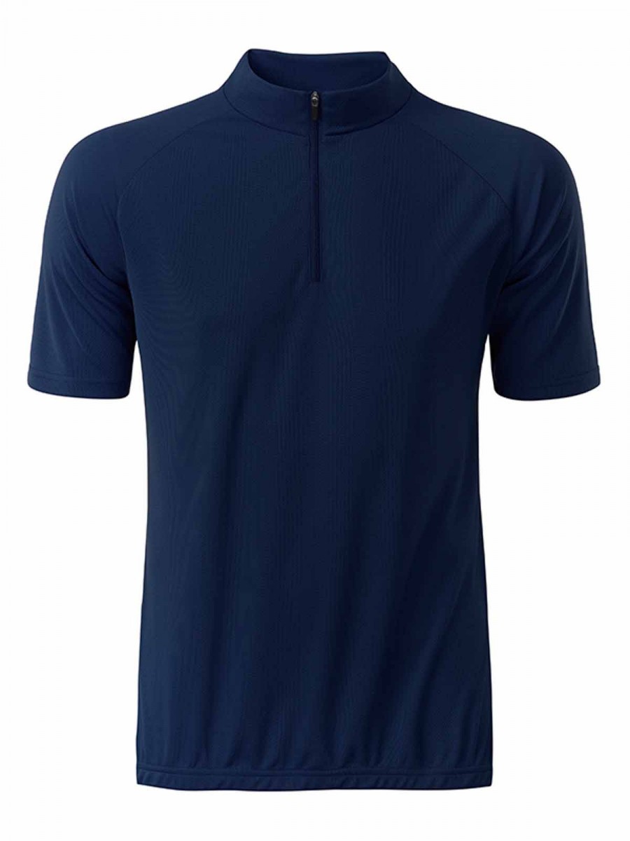 maillot cycliste zippé - HOMME - JN512 - bleu marine