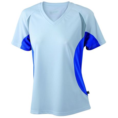 t-shirt running respirant JN390 - blanc et royal - FEMME