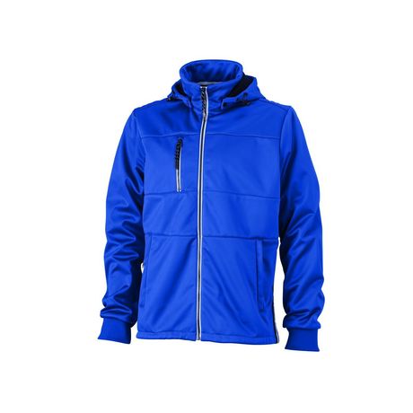 Veste softshell à capuche - homme JN1078 - bleu nautique - coupe-vent imperméable