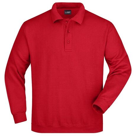 Sweat-shirt col polo - homme - JN041 - rouge