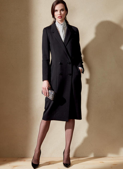 Patron Vogue 1562 Manteau femme long coutures princesses Patron Vogue 1562 Manteau femme long coutures princesses