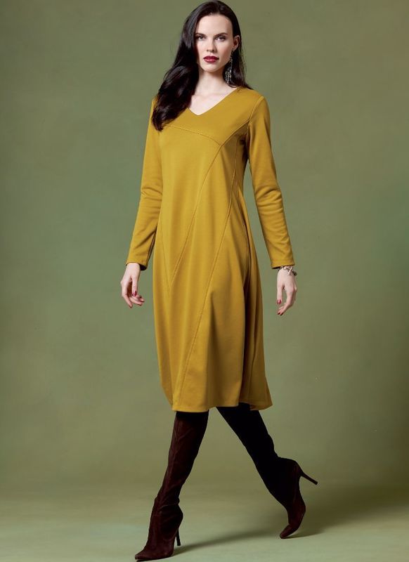 Patron Vogue 1634 Robe Femme Boule Manches Longues