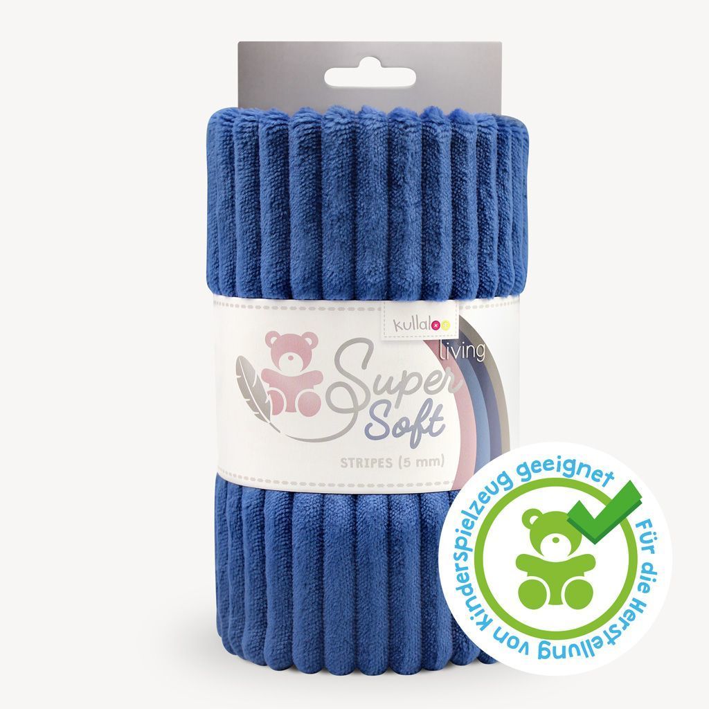 Doux Peluche 5mm Tissu Stripes Super 75x100cm Supersoft Coupon Marine UVzMpS
