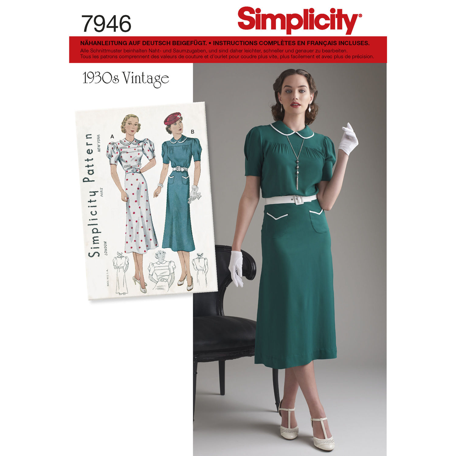 Motifs de coupe Vestes 1950 Taille 40-48